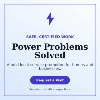 Luxe Electrician Service Social Post — editable white professional services template, instagram post