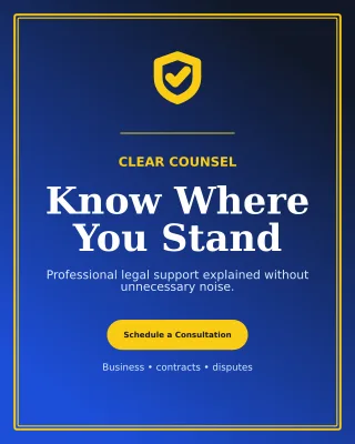 Luxe Legal Practice Poster — editable blue professional services template, instagram portrait