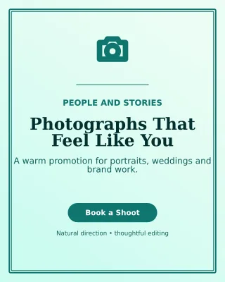Luxe Photography Service Poster — editable white professional services template, instagram portrait
