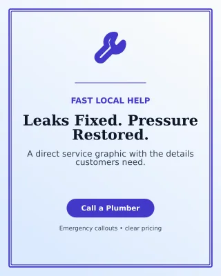 Luxe Plumbing Service Poster — editable white professional services template, instagram portrait