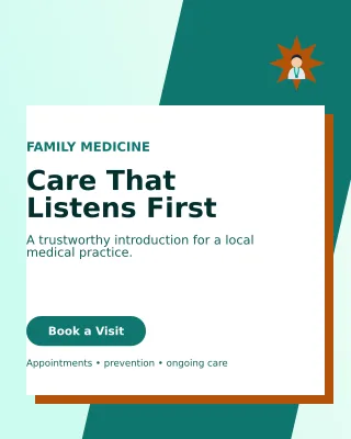 Neo Doctor Practice Poster — editable white professional services template, instagram portrait