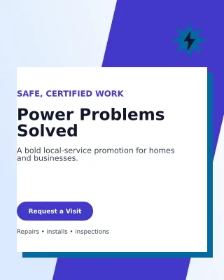Neo Electrician Service Poster — editable white professional services template, instagram portrait