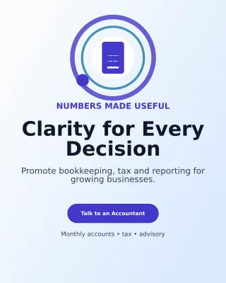 Orbit Accounting Service Poster — editable white professional services template, instagram portrait