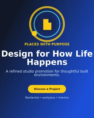 Orbit Architecture Studio Poster — editable blue professional services template, instagram portrait