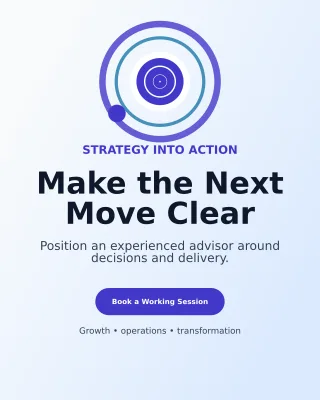 Orbit Business Consultant Poster — editable white professional services template, instagram portrait