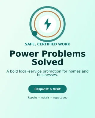 Orbit Electrician Service Poster — editable white professional services template, instagram portrait