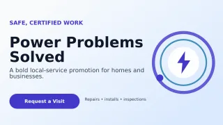 Orbit Electrician Service Wide Ad — editable white professional services template, youtube thumbnail