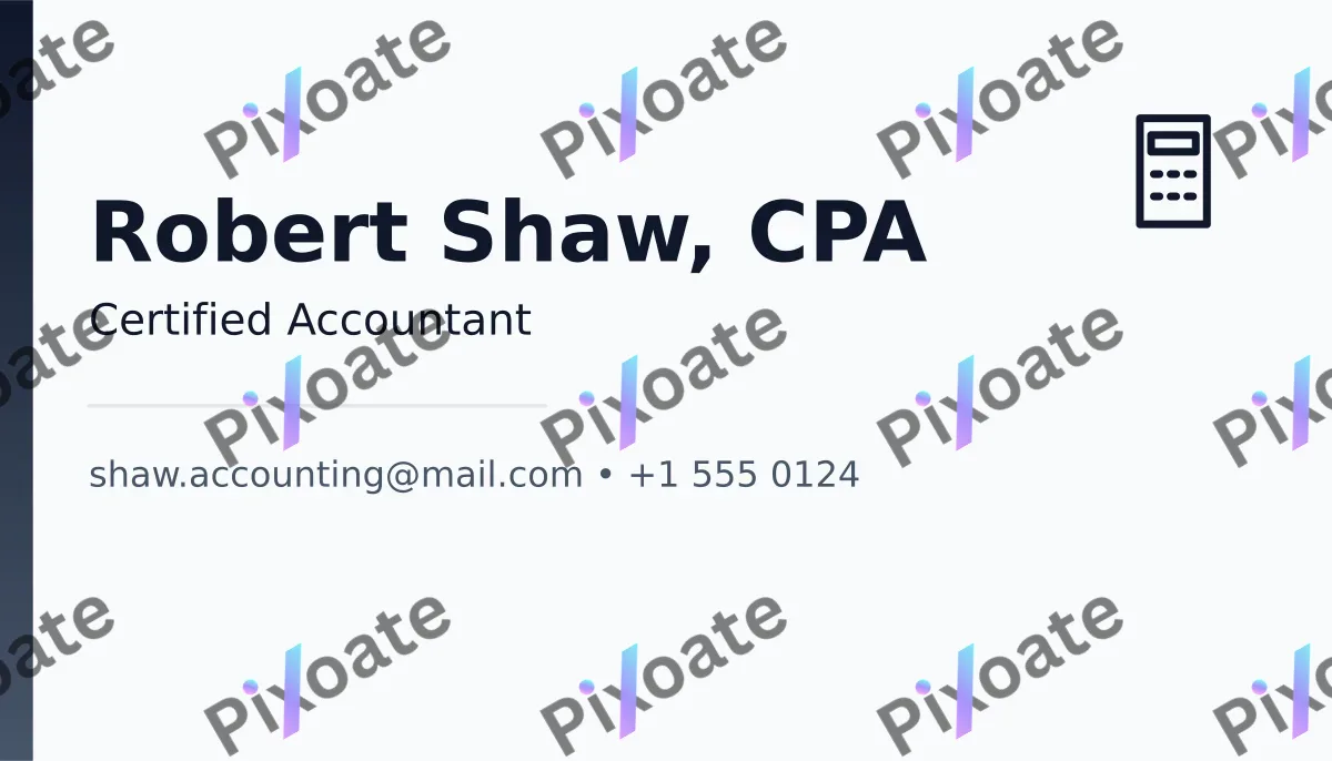 Accountant Card Accountant Card — editable white professional services template, business card
