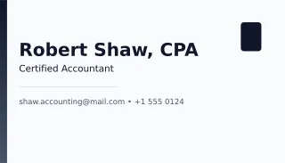 Accountant Card Accountant Card — editable white professional services template, business card