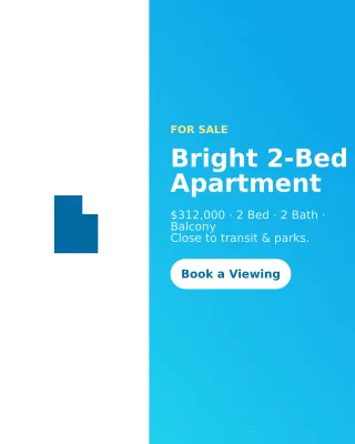 Apartment for Sale — editable blue professional services template, instagram portrait