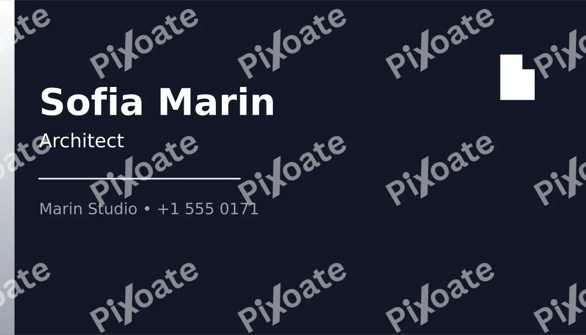 Architect Card Architect Card — editable blue professional services template, business card