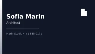 Architect Card Architect Card — editable blue professional services template, business card