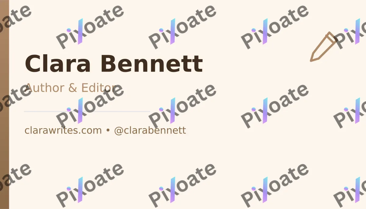Author Card Author Card — editable white professional services template, business card