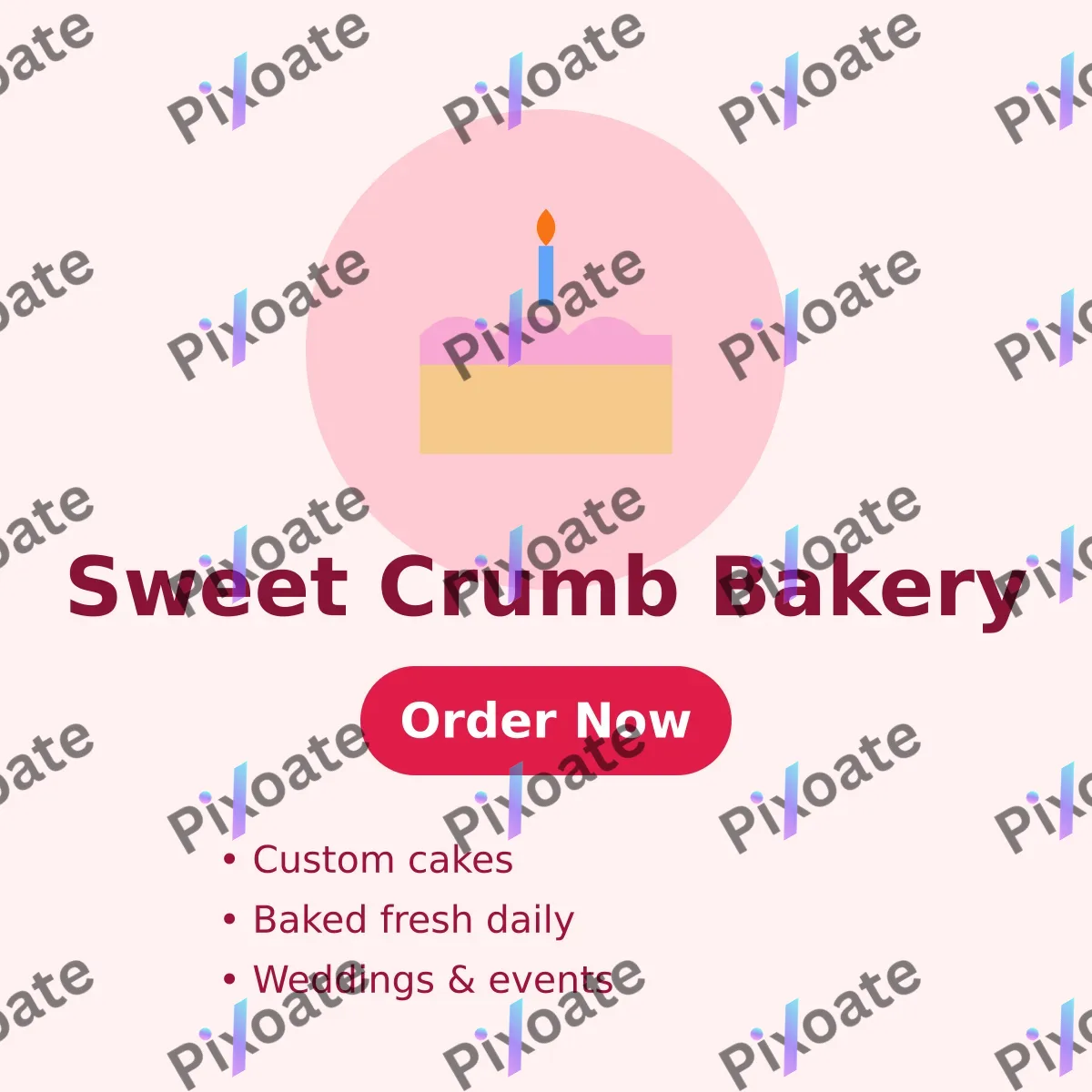 Bakery Promo Bakery Promo — editable white professional services template, instagram post