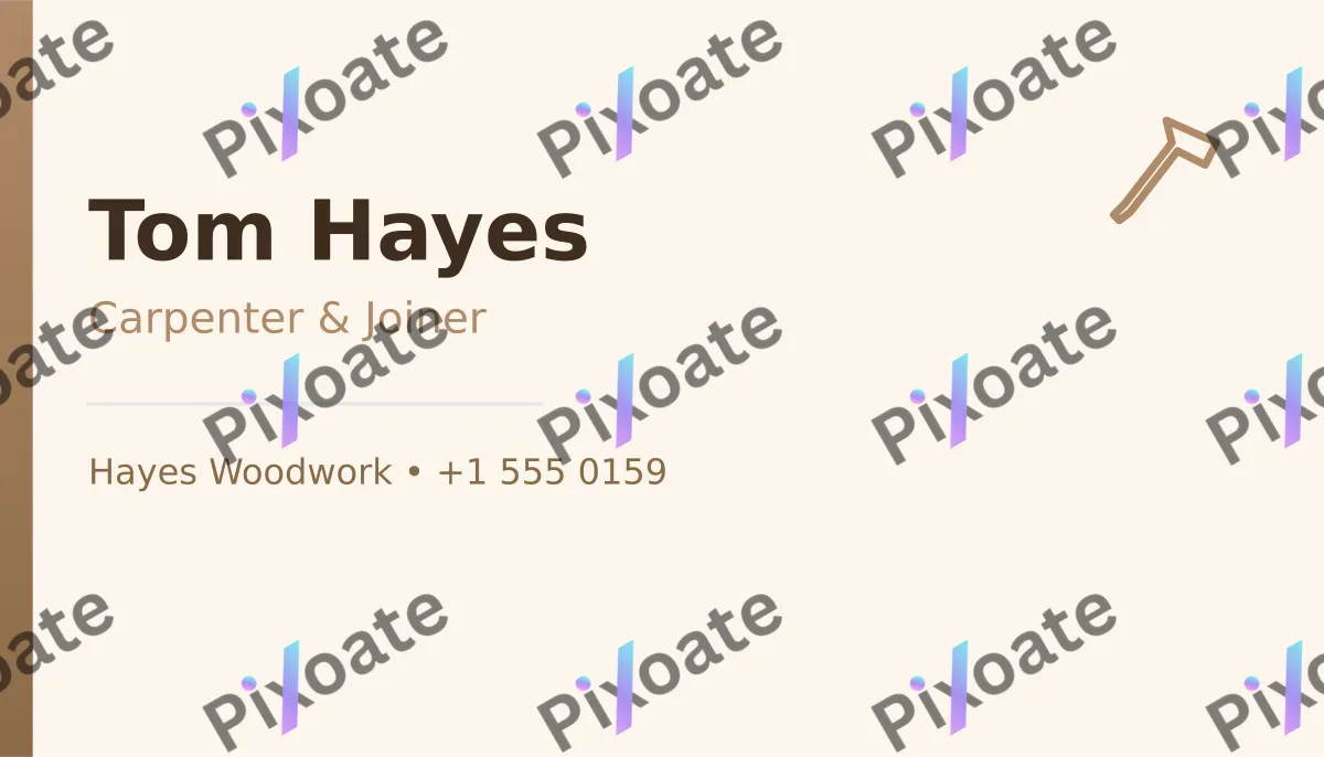 Carpenter Card Carpenter Card — editable white professional services template, business card