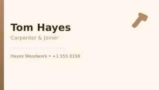 Carpenter Card Carpenter Card — editable white professional services template, business card
