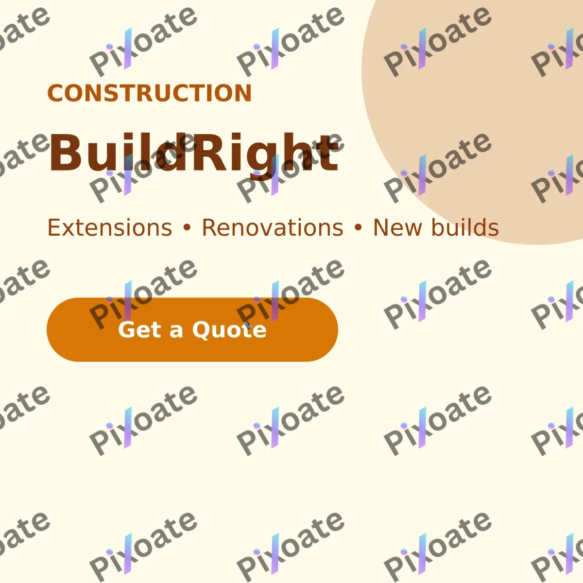 Construction Construction — editable white professional services template, instagram post