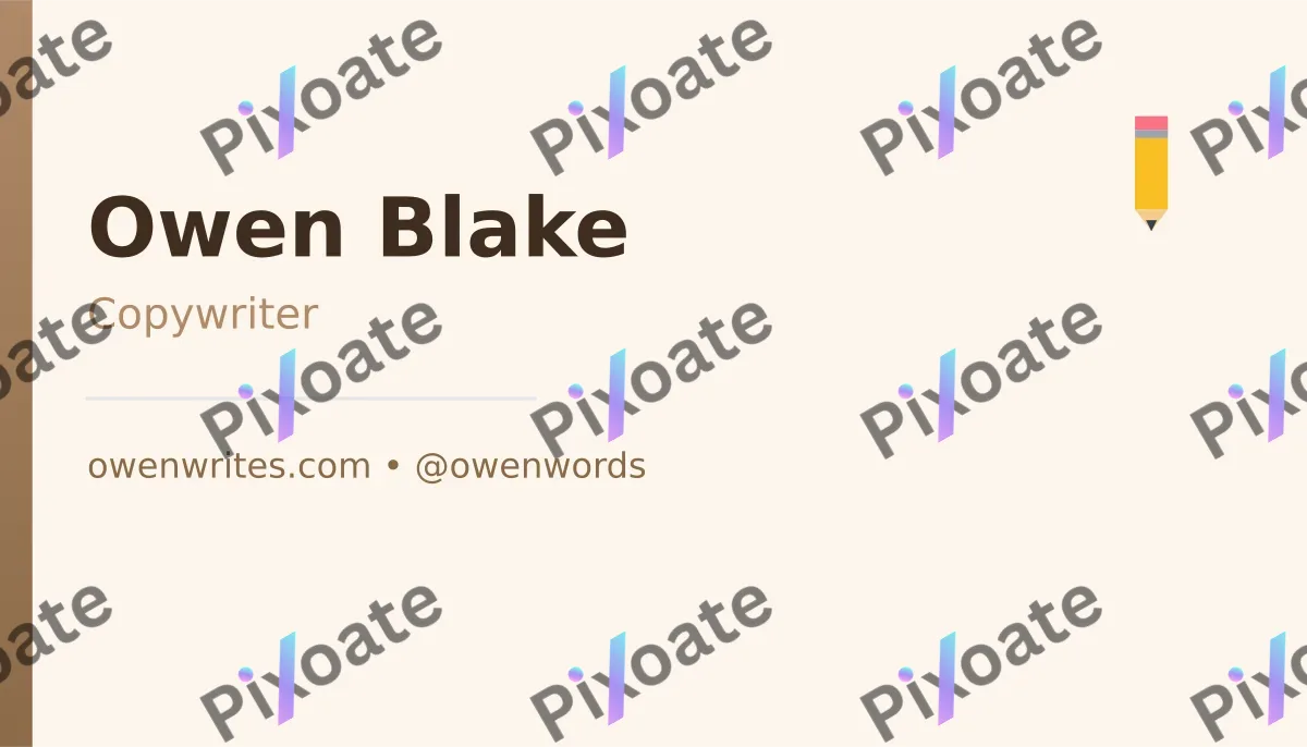 Copywriter Card Copywriter Card — editable white professional services template, business card