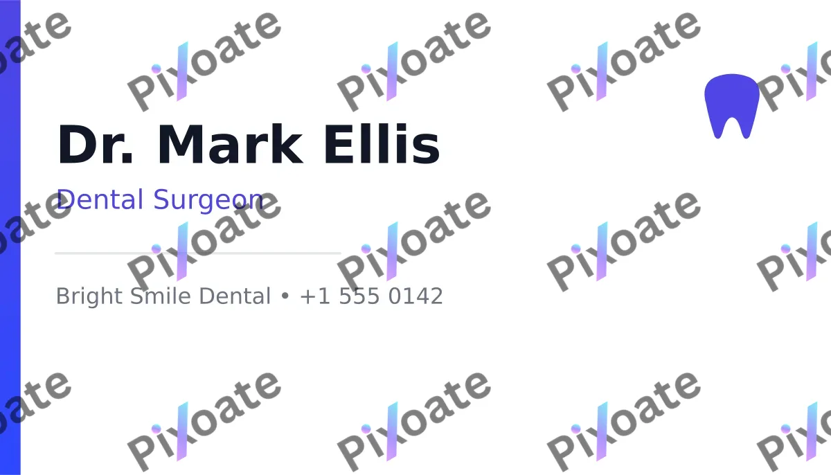 Dentist Card Dentist Card — editable white professional services template, business card