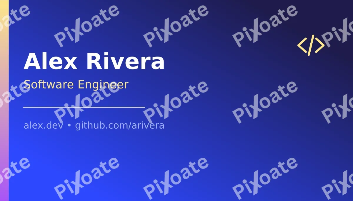Developer Card Developer Card — editable blue professional services template, business card