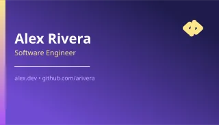 Developer Card — editable blue professional services template, business card
