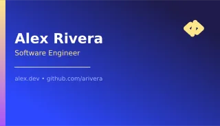 Developer Card — editable blue professional services template, business card
