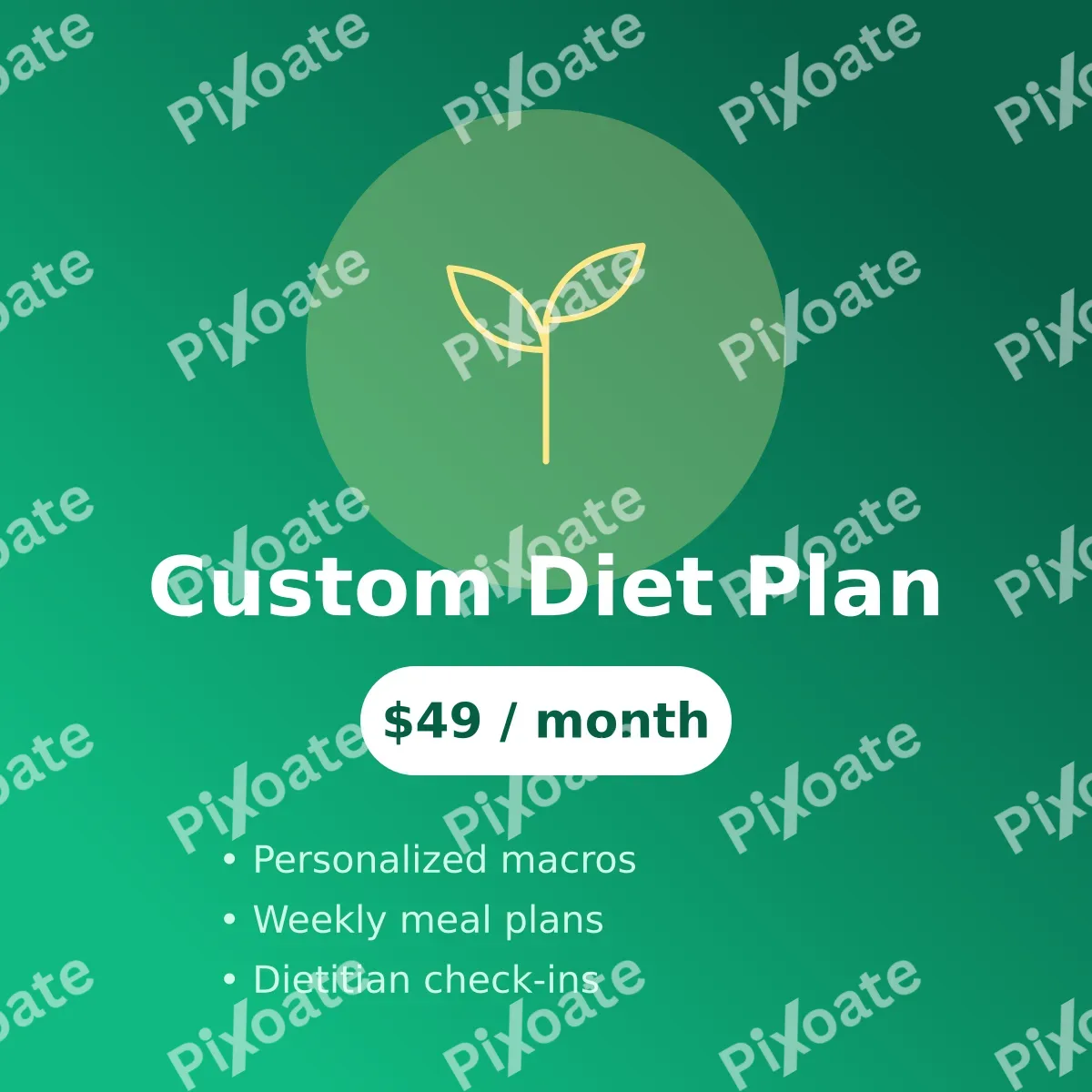 Diet Plan Diet Plan — editable green professional services template, instagram post