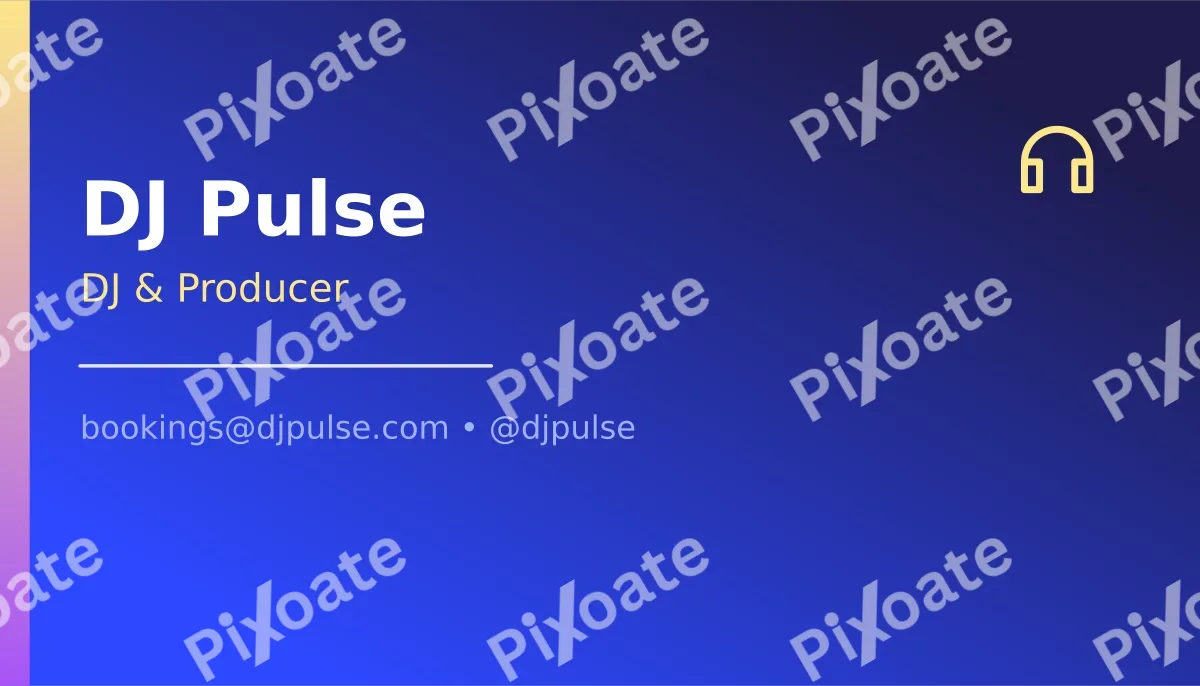 DJ / Producer Card DJ / Producer Card — editable blue professional services template, business card