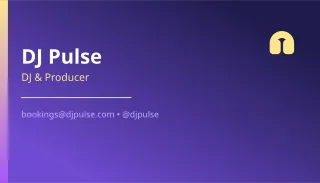 DJ / Producer Card — editable blue professional services template, business card