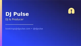DJ / Producer Card — editable blue professional services template, business card