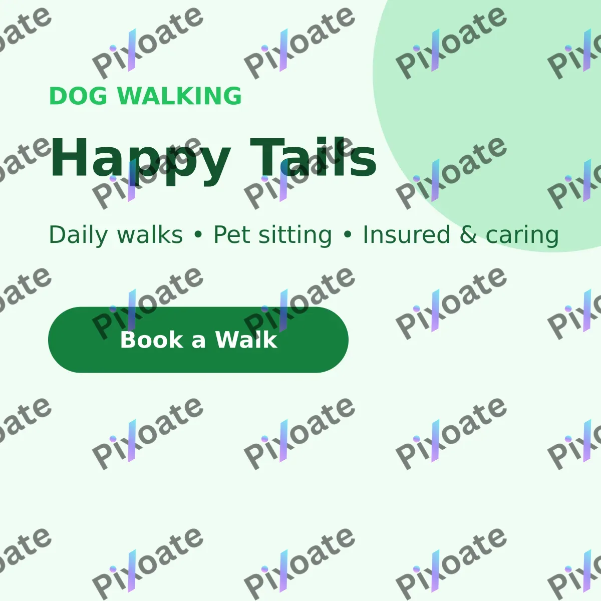 Dog Walking Dog Walking — editable white professional services template, instagram post