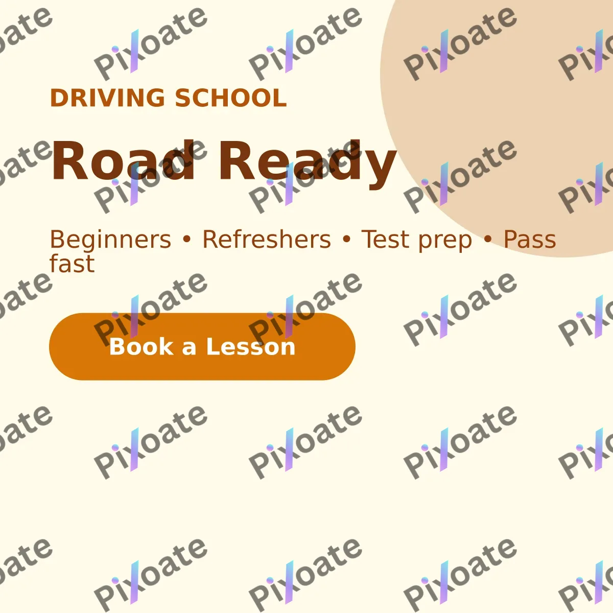 Driving School Driving School — editable white professional services template, instagram post
