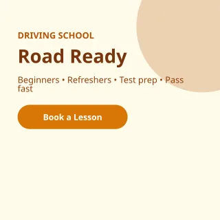 Driving School — editable white professional services template, instagram post