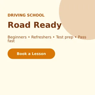 Driving School — editable white professional services template, instagram post