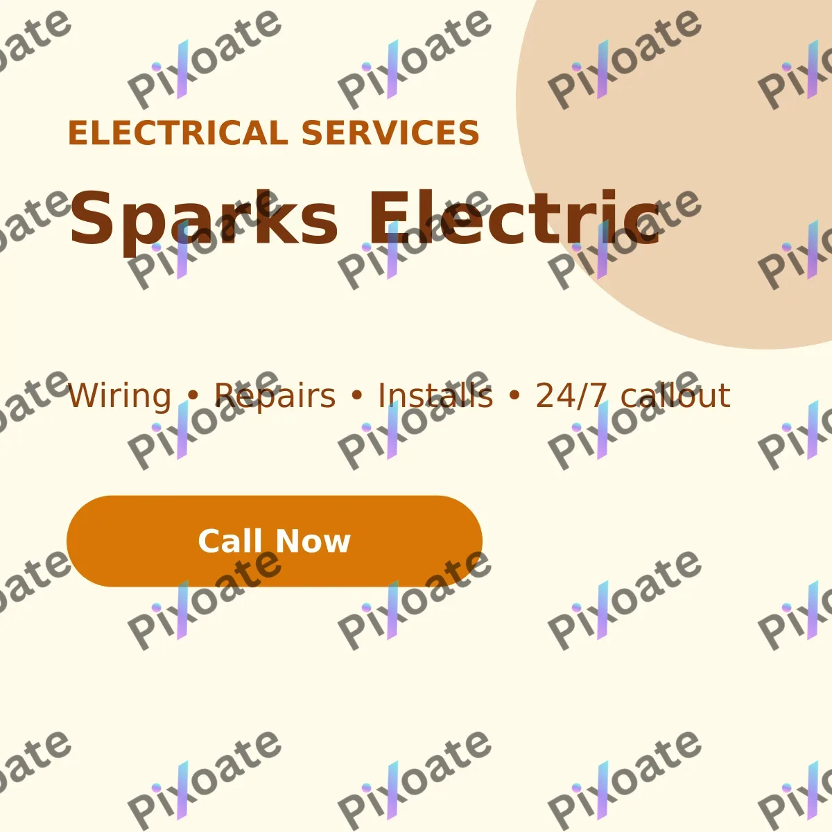 Electrician Services Electrician Services — editable white professional services template, instagram post