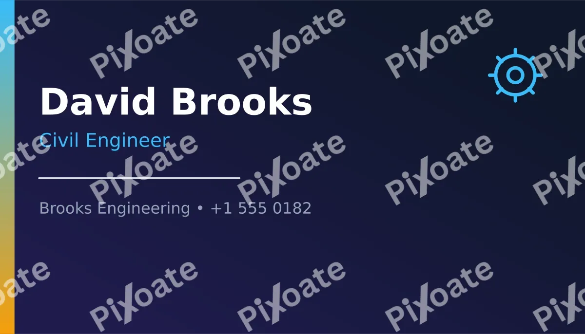 Engineer Card Engineer Card — editable blue professional services template, business card