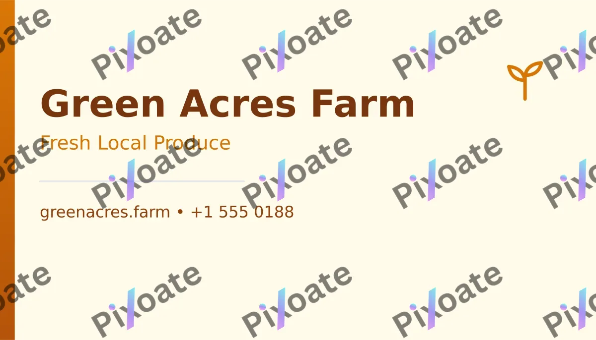 Farm Card Farm Card — editable white professional services template, business card
