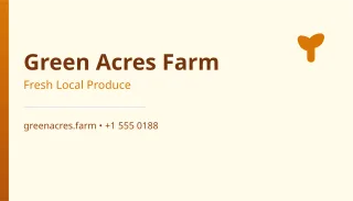 Farm Card — editable white professional services template, business card