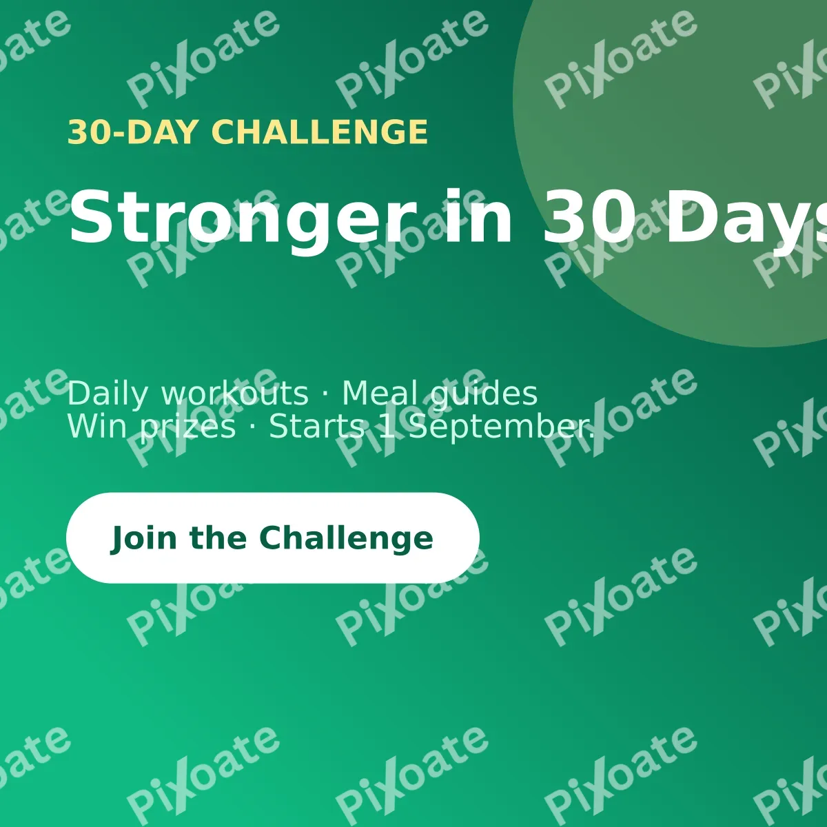 Fitness Challenge — editable green professional services template, instagram post