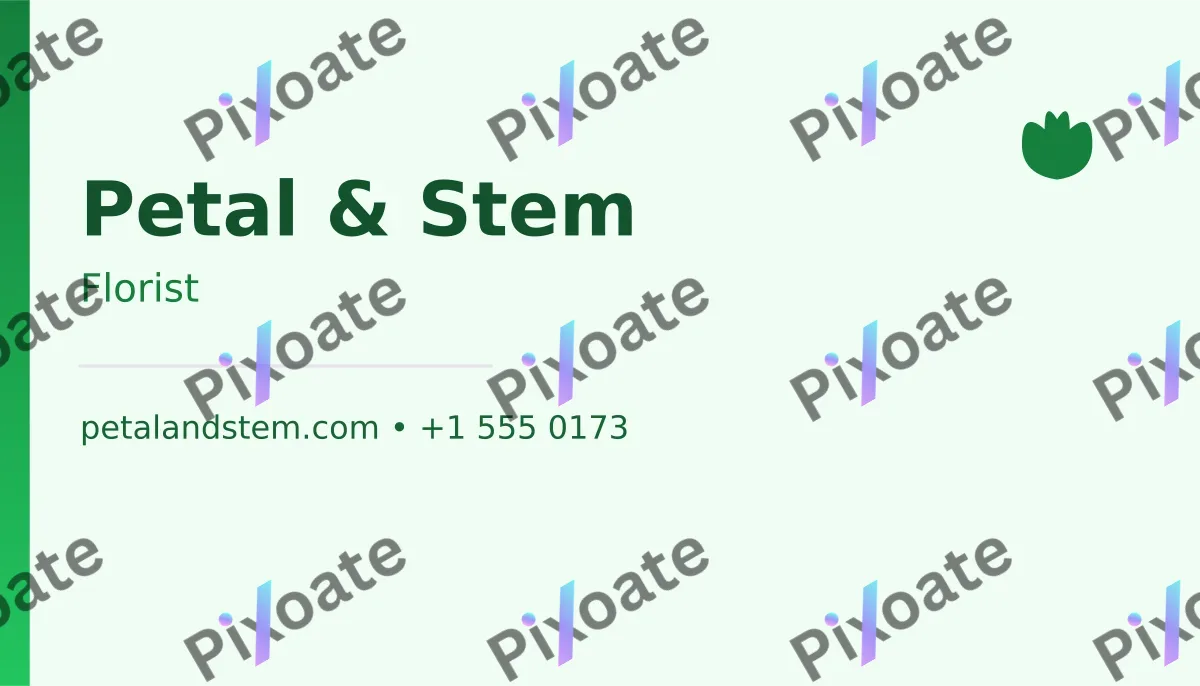 Florist Card Florist Card — editable white professional services template, business card