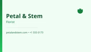 Florist Card — editable white professional services template, business card