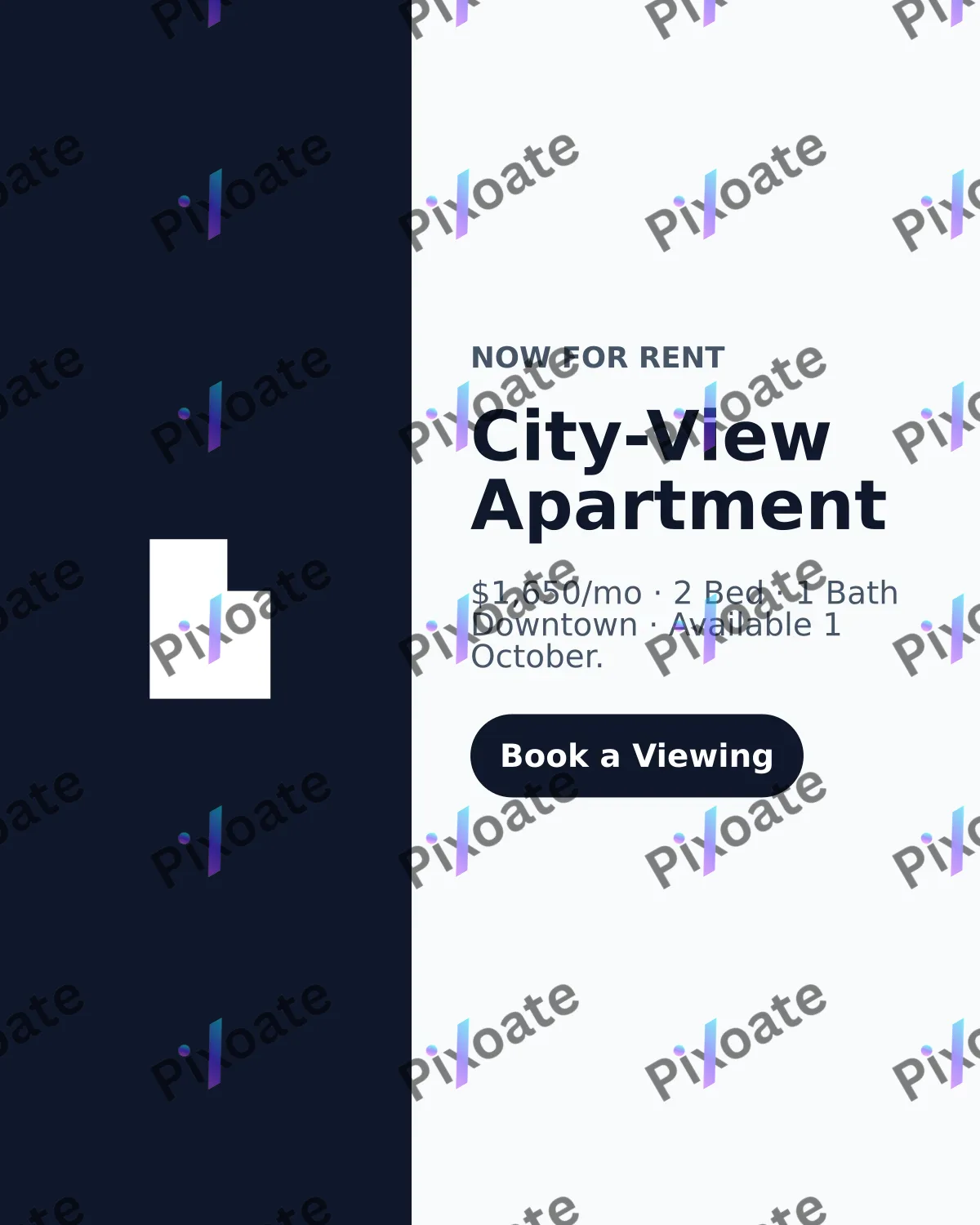 For Rent For Rent — editable white professional services template, instagram portrait