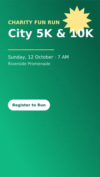 Fun Run Fun Run — editable green professional services template, story / reel