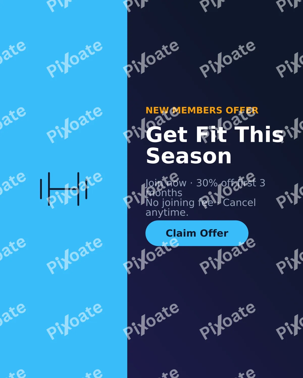 Gym Membership Gym Membership — editable blue professional services template, instagram portrait