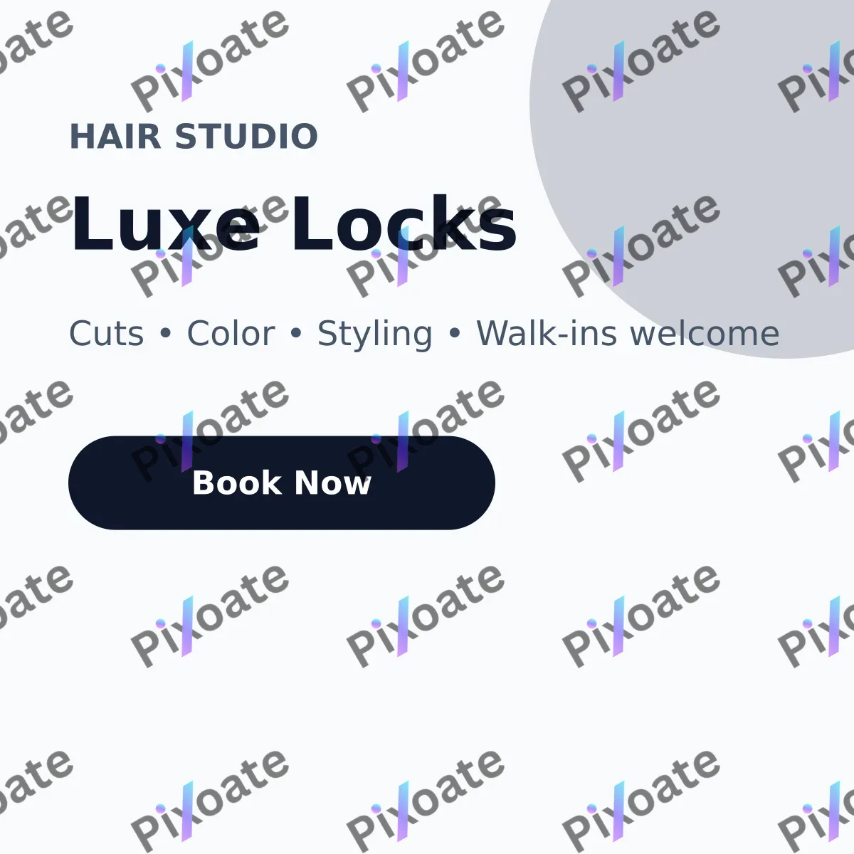 Hair Studio Hair Studio — editable white professional services template, instagram post