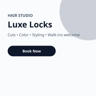 Hair Studio — editable white professional services template, instagram post