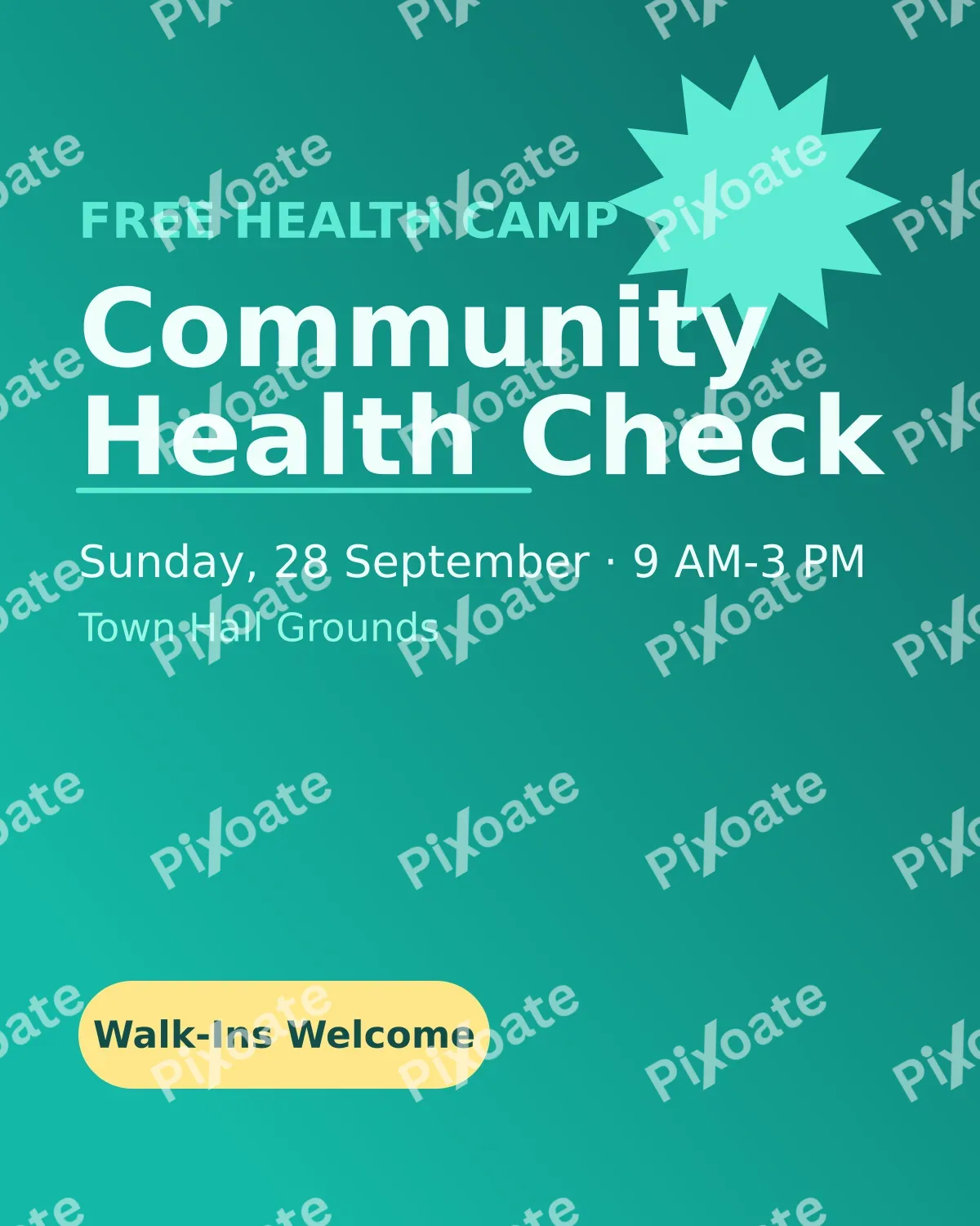 Health Camp Health Camp — editable teal professional services template, instagram portrait