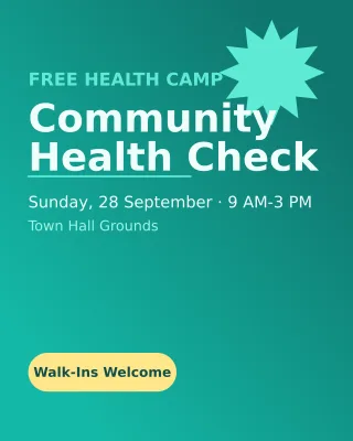 Health Camp — editable teal professional services template, instagram portrait