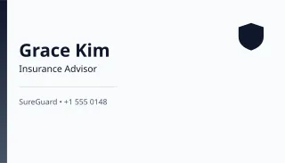 Insurance Advisor — editable white professional services template, business card