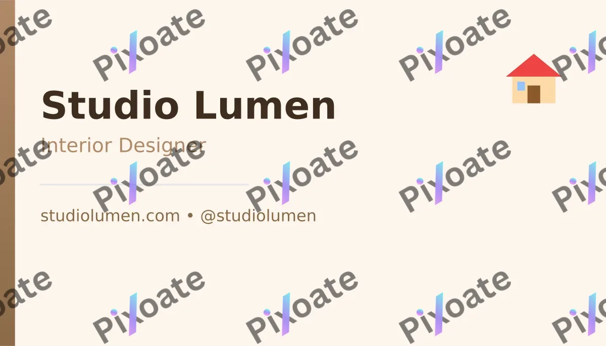 Interior Designer Interior Designer — editable white professional services template, business card